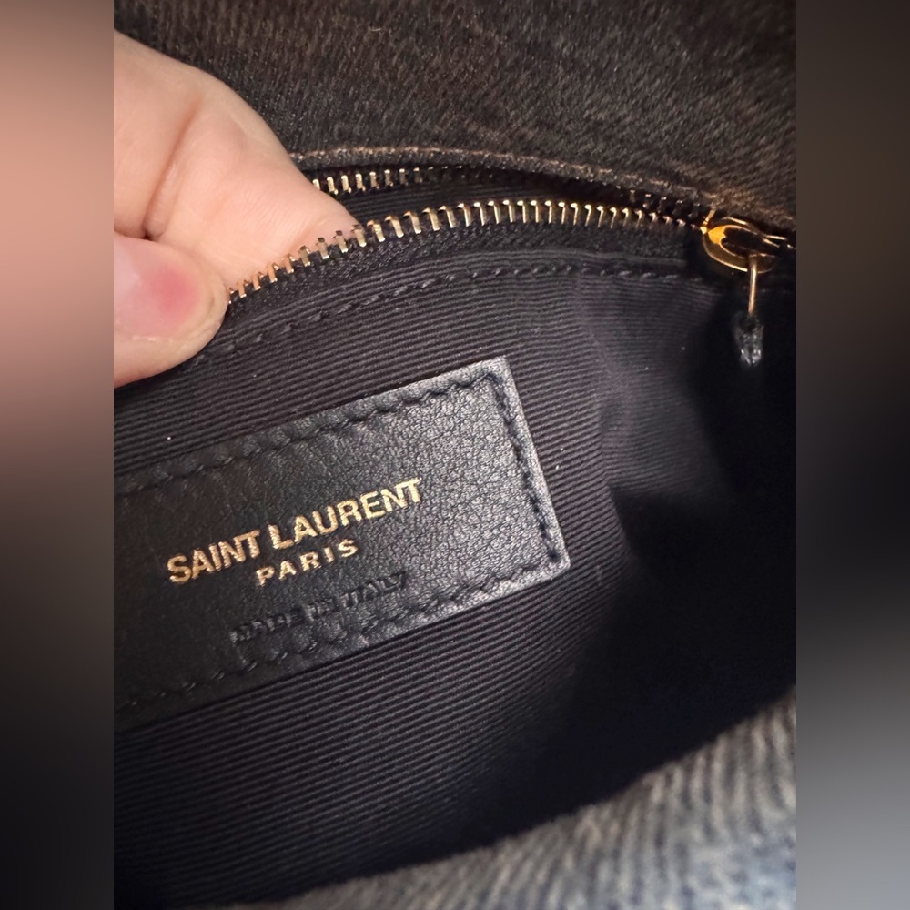 SOLD❌Saint Laurent Puffer Toy Lou Bag in Denim Cassandre Logo crossbody blue - Picture 8 of 11